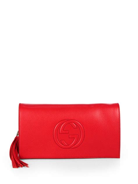 gucci soho red clutch|Gucci guccissima clutch.